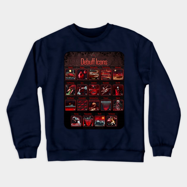 Debuff Icons Collection Crewneck Sweatshirt by BeastsofBermuda